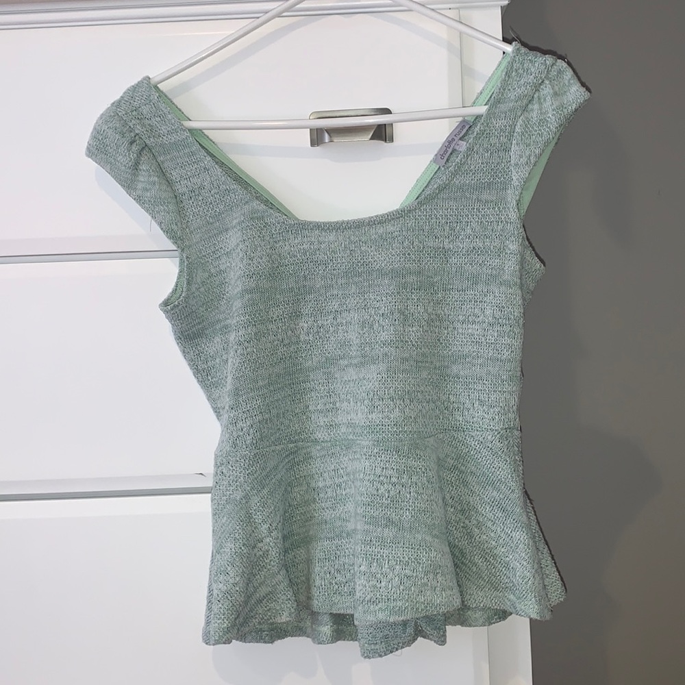 Peplum bow back top